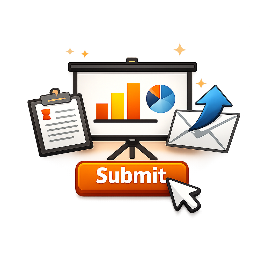 cinematic a simple icon that shows an opportunity to submit a presentation-1